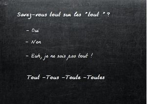 Savoir manipuler tout, toute, toutes, et tous
