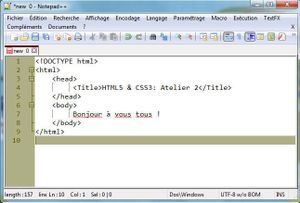 HTML 5 & CSS3: Atelier 2