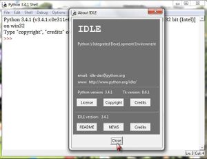 Python: Atelier 2. Version de IDLE