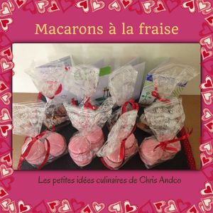 Macarons fourrés avec une ganache à la fraise