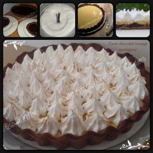 Tarte orange chocolat meringuée