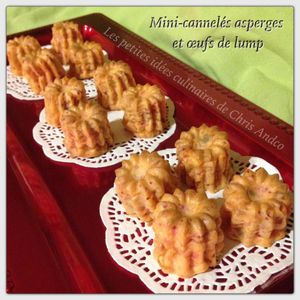 Mini-cannelés asperge et œufs de lump