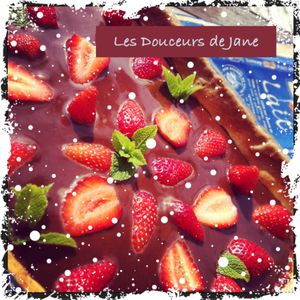 Tarte Choco-Fraises et pointe de menthe