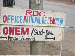 Pencarte de l'office national de l'emploi à son bureau de Bukavu