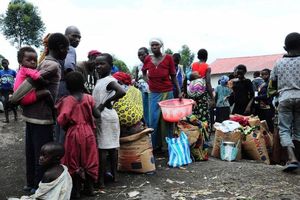 Un groupe de déplacés de Goma, ph. Mustapha Mulonda