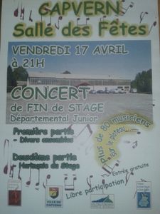 Concert Départementale Junior le 17 avril 2015