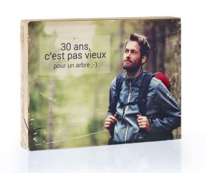Langues de bois - bloc de bois brut et photo