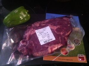Entrecôte de bœuf la cuisine bio dans nos assiettes .