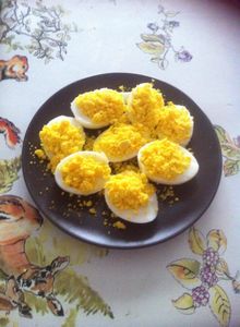 Oeuf mimosas à 4 mains .