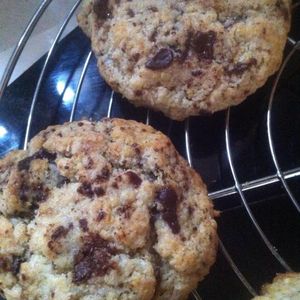 Cookies à la noix de coco et au chocolat noir 90 % équitable .