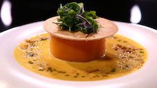 Butternut, œuf mollet et chips de pain