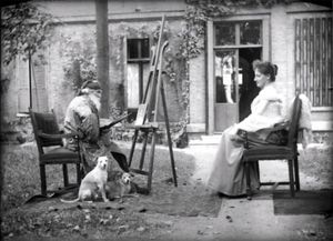 Le peintre a son chevalet