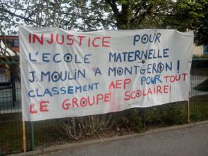 Occupation de l'école maternelle Jean Moulin par les parents d'élèves