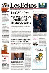La Une des Échos du 18 décembre 2014 !
