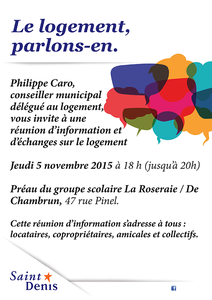 Porte de Paris jeudi 5 novembre : réunion d'info et de débat sur le logement