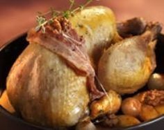 pintade rôtie au calados