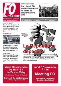 FORCE OUVRIERE Haute Loire de juin 2014 est paru
