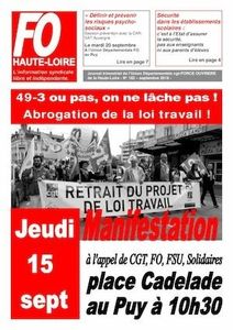 Le journal FO HAUTE LOIRE n° 182 est paru !