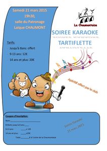 SOIRÉE KARAOKÉ TARTIFLETTE 21 mars 2015