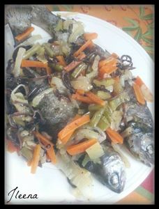 truites vapeur aux legumes et champignons chinois