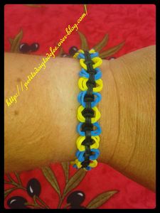Bracelet Raimbow Loom thème "Minions"