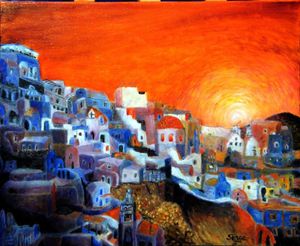 Paysage Campagnard et Urbain à l'huile