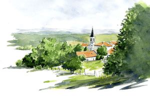 PAYSAGE A L'AQUARELLE