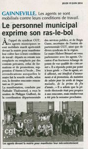Action intersyndicale à Gainneville