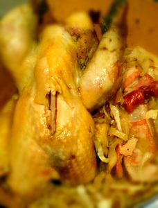 Pintade au chou