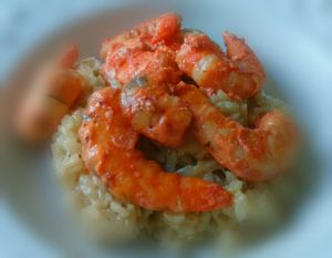 Crevettes tandoori et risotto au citron