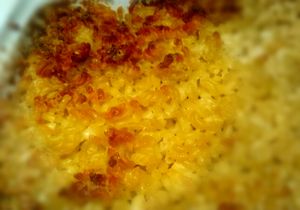 Gratin de coquillettes à la crème de parmesan