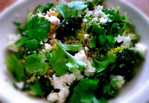 Salade de quinoa et boulghour au brocolis et féta