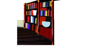 AMENAGER UNE BIBLIOTHEQUE SUR UN LARGE ESCALIER