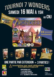 TOURNOI 7 WONDERS - Samedi 16/05 au CNJ de Boulogne-Billancourt