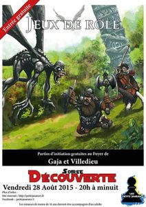 LES PETITS JOUEURS: SOIRÉE DÉCOUVERTE JDR - Le 28/08 au Foyer de Gaja et Villedieu