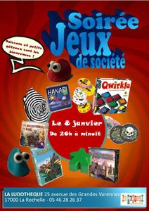 SOIRÉE JEUX DE SOCIÉTÉ - Le 8/01 à la Ludothèque de La Rochelle