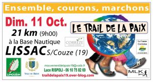 TRAIL ET MARCHE pour la PAIX organisés par le Mouvement de la Paix de la Corrèze - 13eme édition