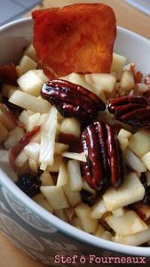 Salade de fenouil, pomme et noix de pécan caramélisées