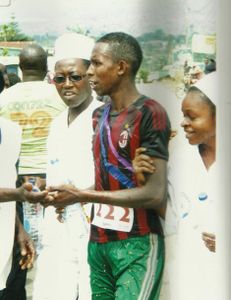 Nzossie Victor sur la plus haute marche du podium de la cinquième édition de l'ascension du Mont manengouba: Nkongsamba le 16 novembre 2014