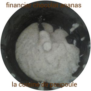 Financier chocolat et ananas au thermomix