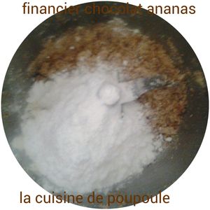 Financier chocolat et ananas au thermomix