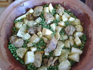 Tajine de poulet aux petits pois
