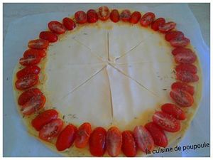 Tarte soleil au tomate cerise et moutarde citron vert