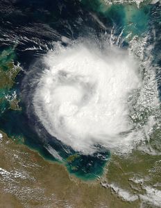 Nathan am 21. März über dem Golf von Carpentaria Quelle: NASA