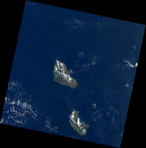 Die Inseln Erromango und Tanna, am 17. März Quelle NASA