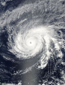 Super Typhoon Maysak am 31. März um 3:55 UTC. Quelle: NASA Goddard MODIS Rapid Response Team