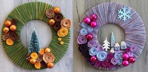 couronnes de Noël en laine