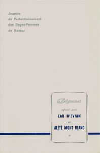 MENU D'UN DÉJEUNER OFFERT PAR EVIAN