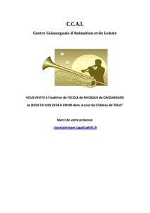 Audition de l'Ecole de Musique