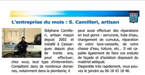 L'entreprise du mois : Stéphane Camilleri, artisan